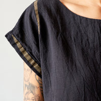 Uzi AW Tunic Top, Black Scratch