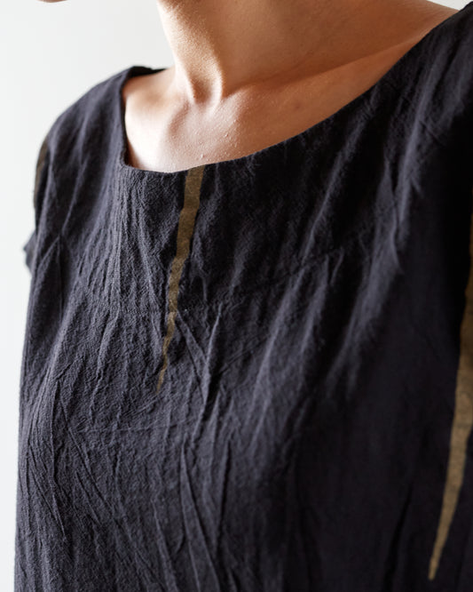 Uzi AW Tunic Top, Black Scratch