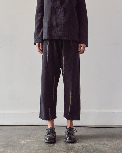 Uzi Drop-Crotch Pants, Black Scratch