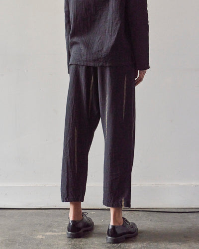 Uzi Drop-Crotch Pants, Black Scratch