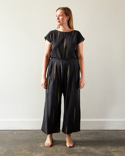 Uzi Pleat Pants, Black Scratch