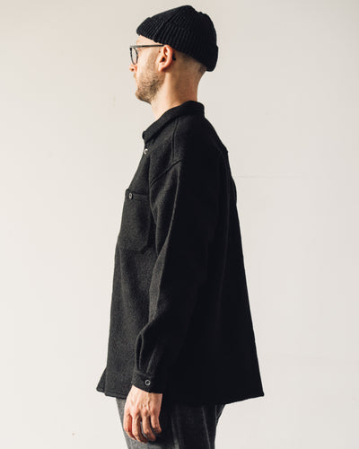 YMC Grizzly Wool Overshirt, Black