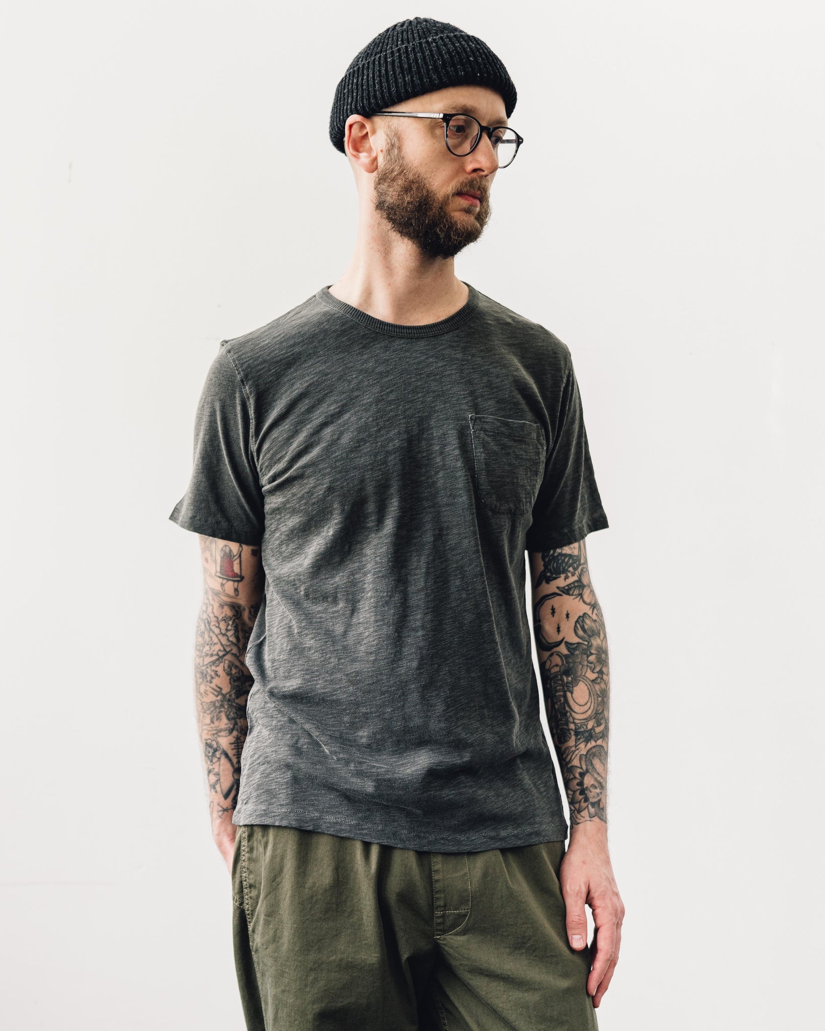 YMC Wild Ones Pocket Tee, Dark Olive