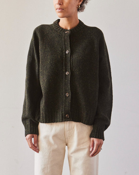 YMC Atomic Cardigan, Dark Green Marl