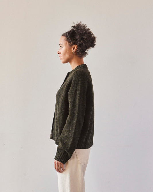 YMC Atomic Cardigan, Dark Green Marl