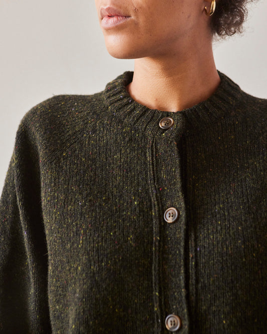 YMC Atomic Cardigan, Dark Green Marl