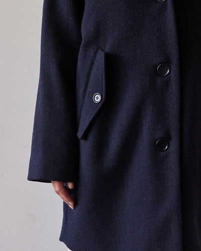 YMC Eno Wool Coat, Navy