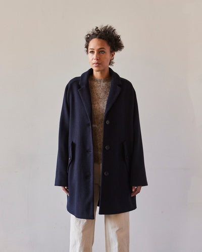 YMC Eno Wool Coat, Navy