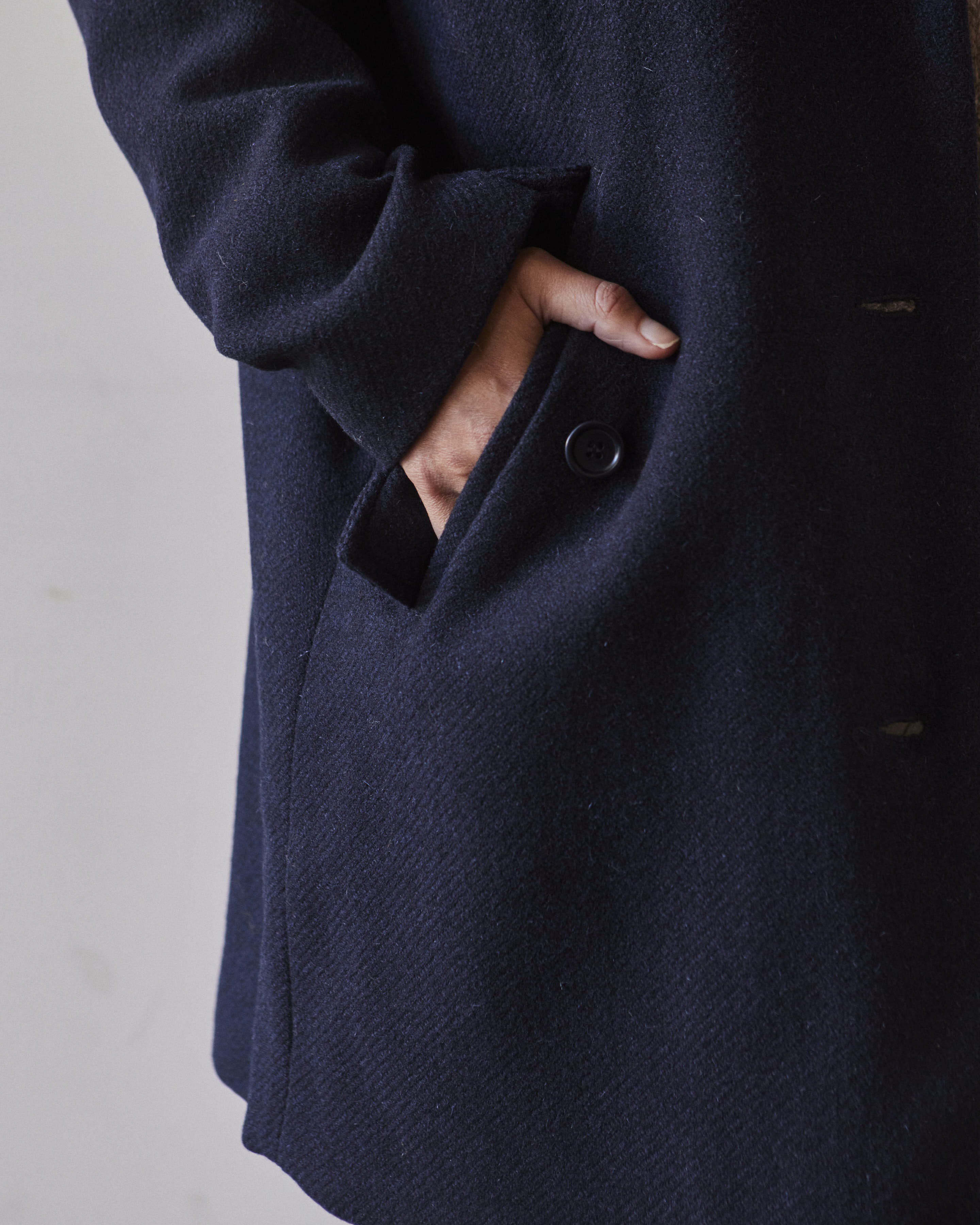 YMC Eno Wool Coat, Navy – Glasswing
