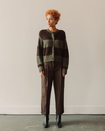 YMC Foxtail Cardigan, Green/Brown