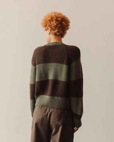 YMC Foxtail Cardigan, Green/Brown