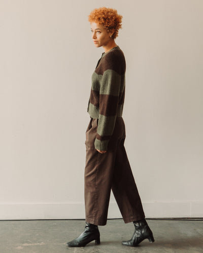 YMC Foxtail Cardigan, Green/Brown