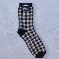 YMC Gingham Sock, Black