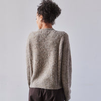 YMC Jets Crew Neck Knit Sweater, Light Brown Marl