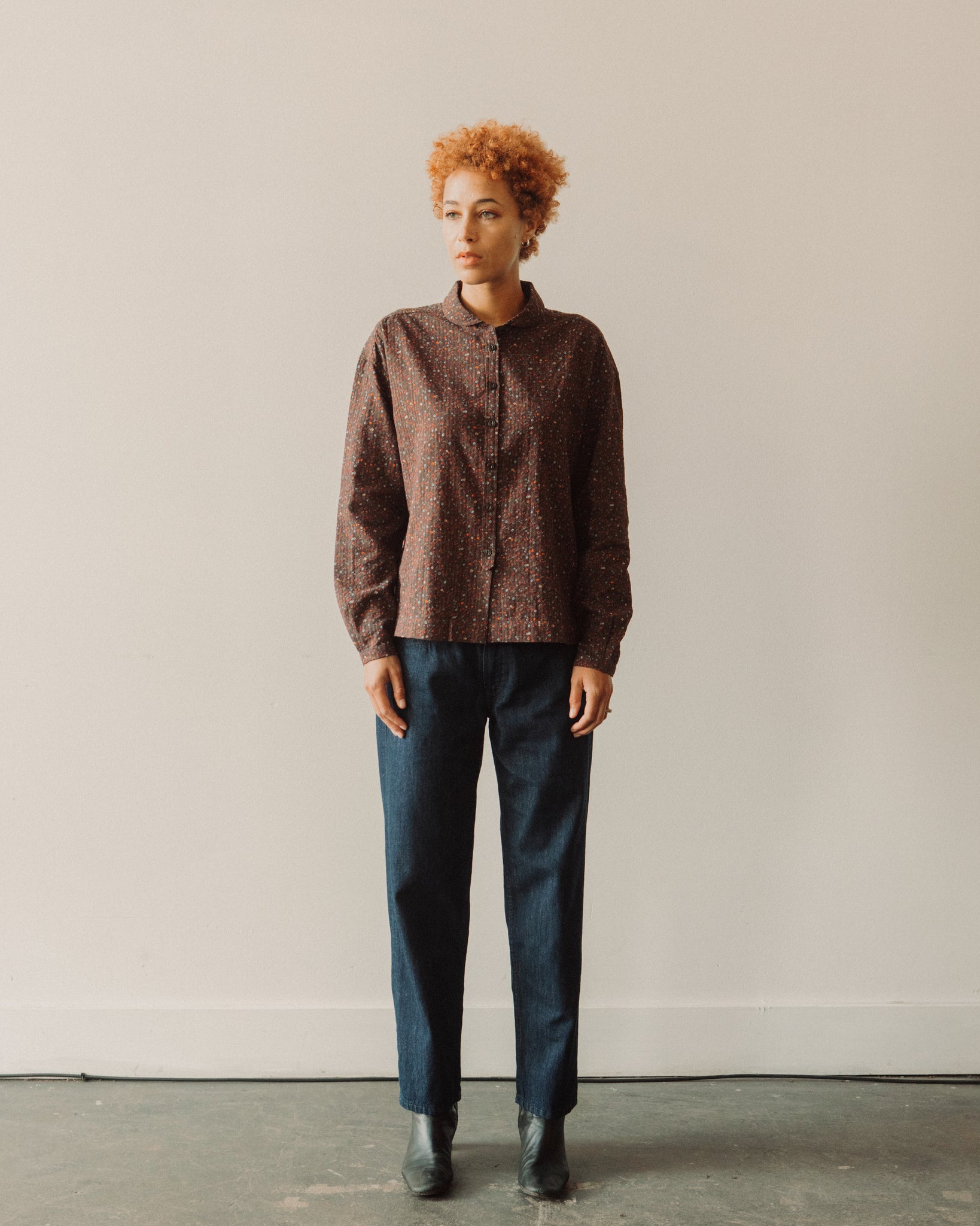 YMC Marianne Shirt, Multi Brown