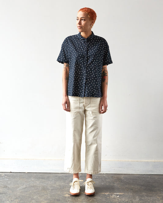 YMC Marianne Short Sleeve Shirt, Navy