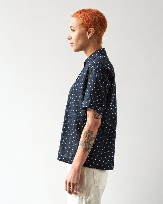 YMC Marianne Short Sleeve Shirt, Navy