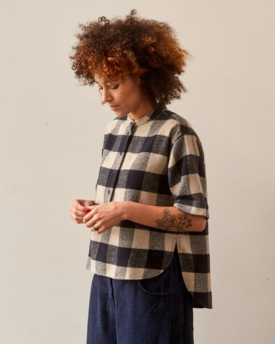 You Must Create Manon Shirt, Navy Check