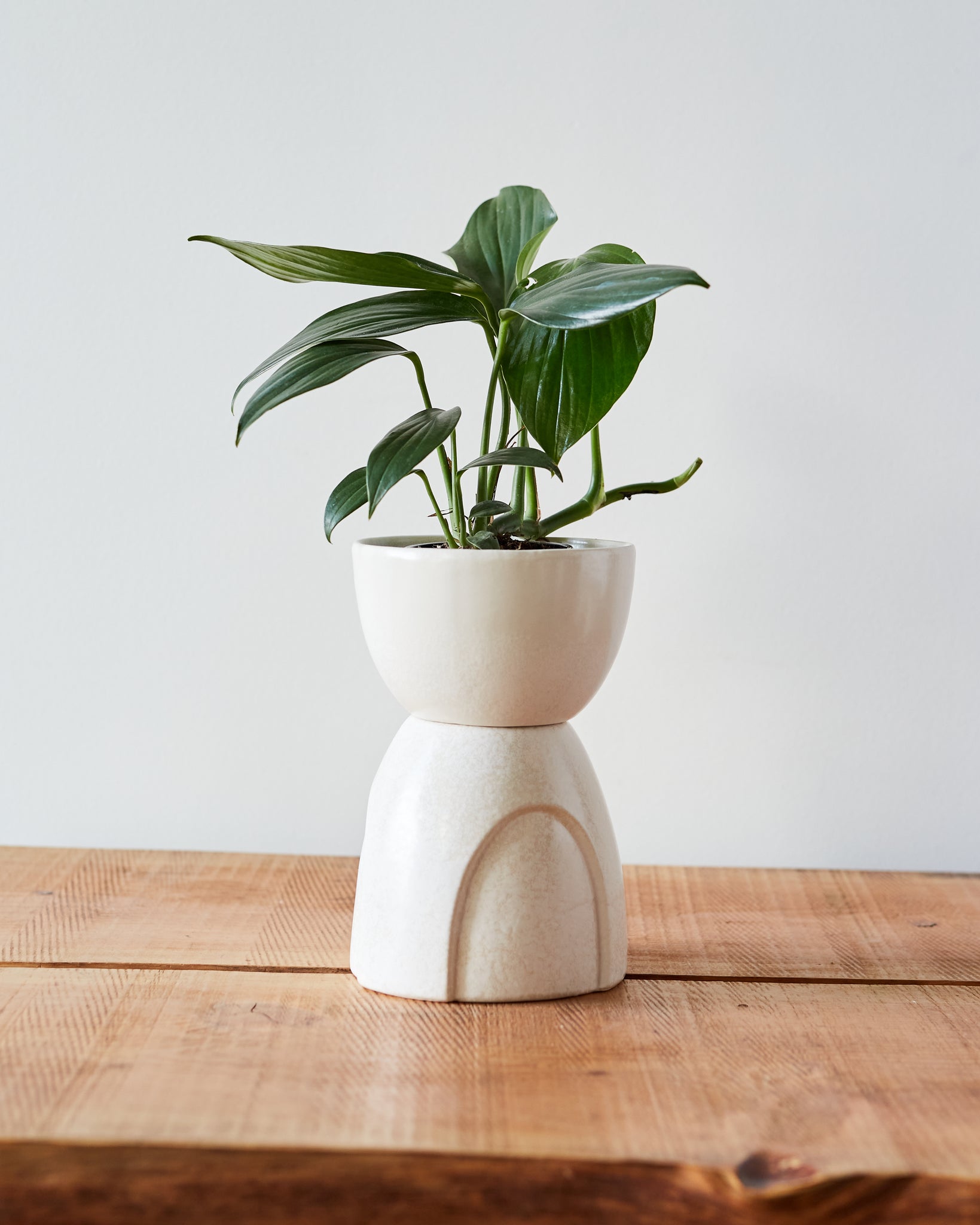 Echo Footed Pot, White