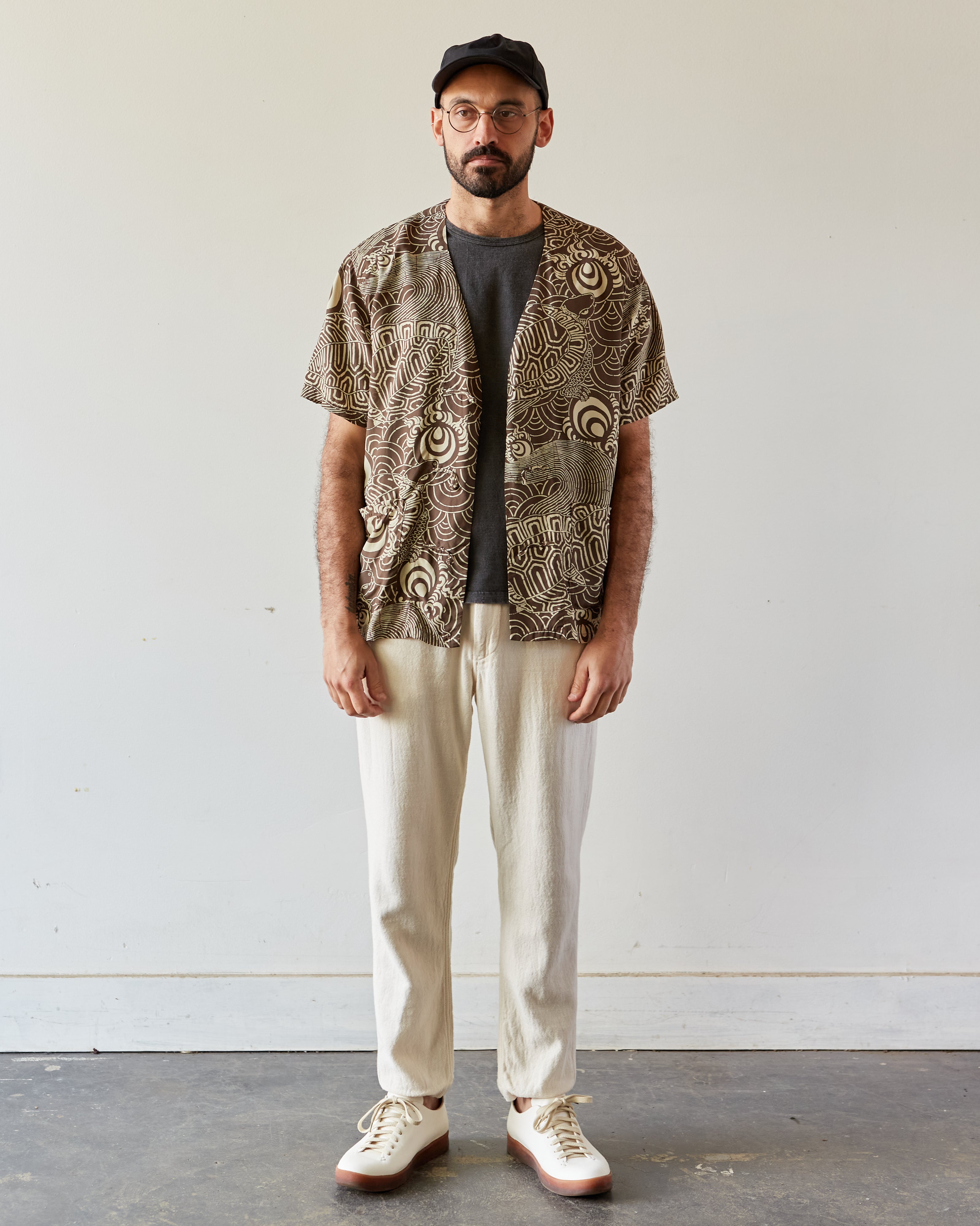 orSlow Hawaiian Cardigan, Turtle Print – Glasswing