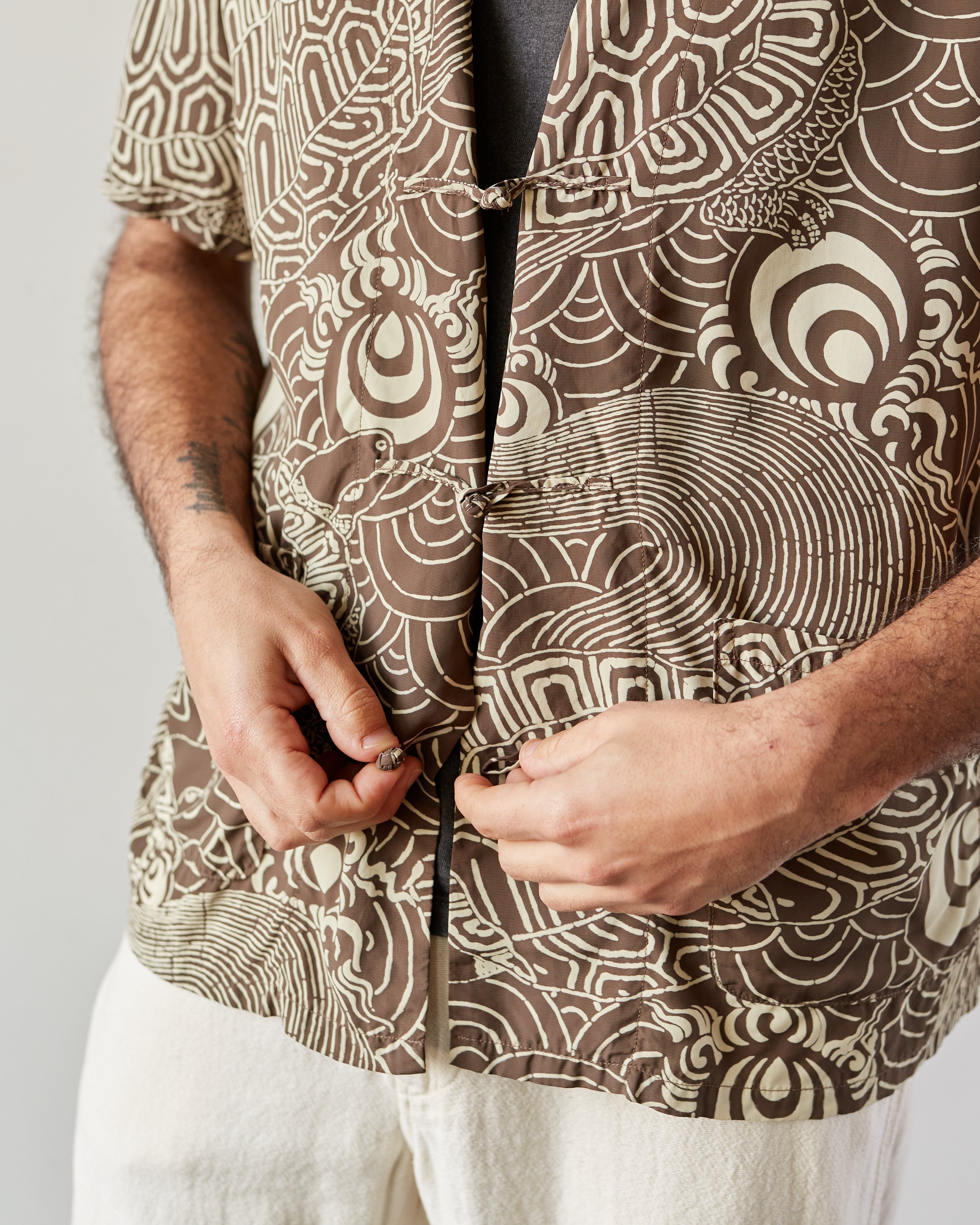 orSlow Hawaiian Cardigan, Turtle Print – Glasswing