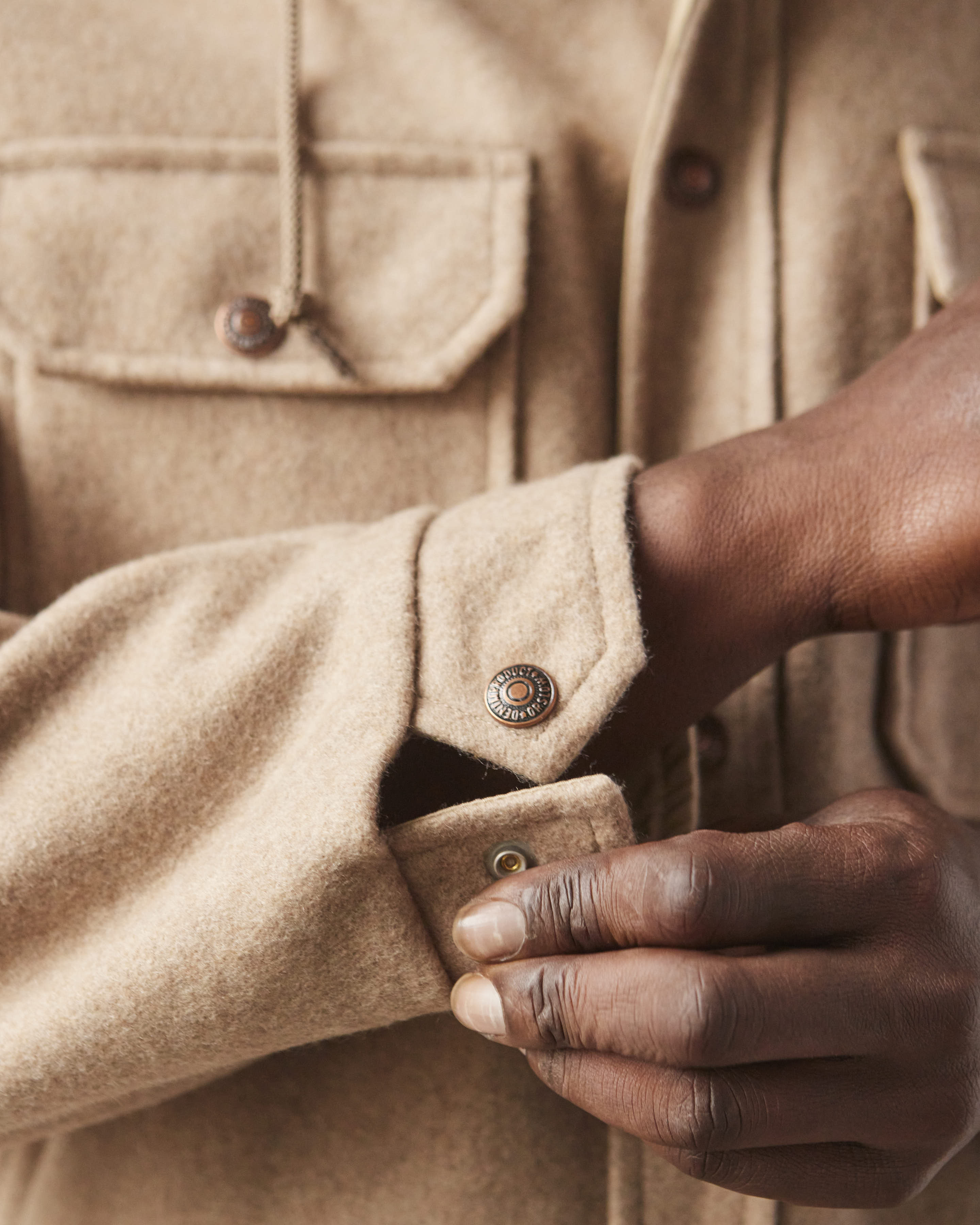 orSlow Hooded Reversible Wool Jacket, Beige – Glasswing