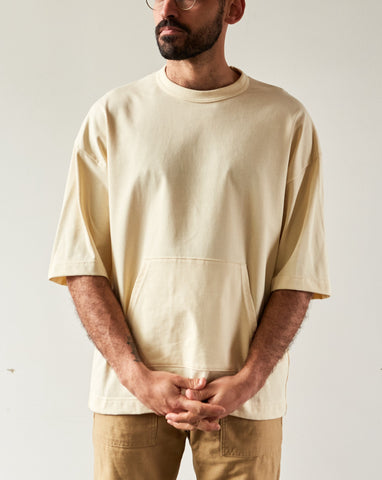 orSlow Kangaroo Pocket 3/4 T-Shirt, Pale Yellow