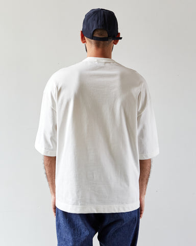 orSlow Kangaroo Pocket 3/4 T-Shirt, White
