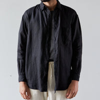 orSlow Loose Fit Linen Shirt, Black