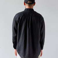 orSlow Loose Fit Linen Shirt, Black