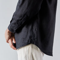 orSlow Loose Fit Linen Shirt, Black