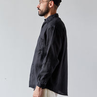 orSlow Loose Fit Linen Shirt, Black