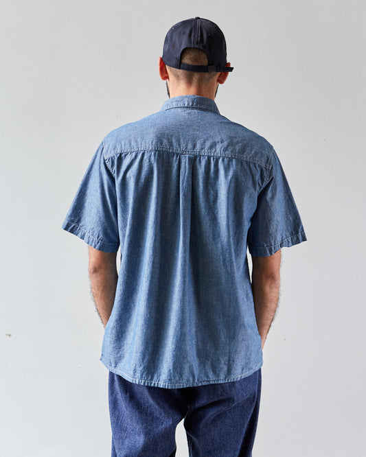 orSlow Loose Fit Short Sleeve Shirt, Chambray