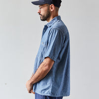 orSlow Loose Fit Short Sleeve Shirt, Chambray