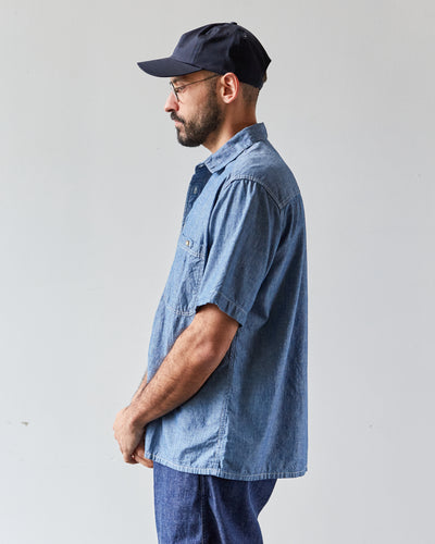 orSlow Loose Fit Short Sleeve Shirt, Chambray