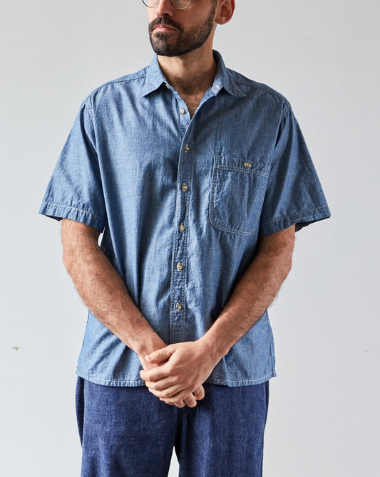 orSlow Loose Fit Short Sleeve Shirt, Chambray