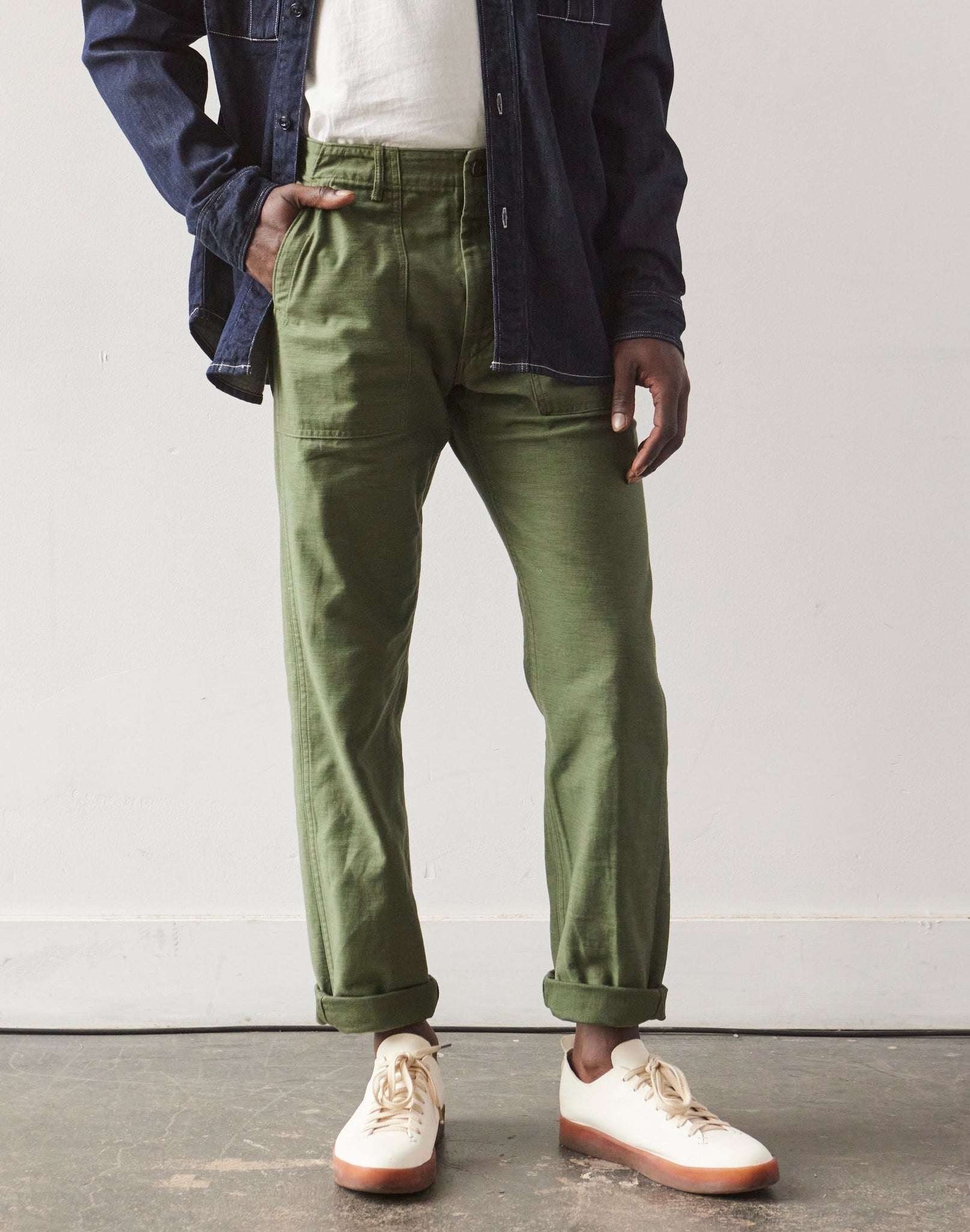 Orslow Slim Fit Fatigue Pants Green 16