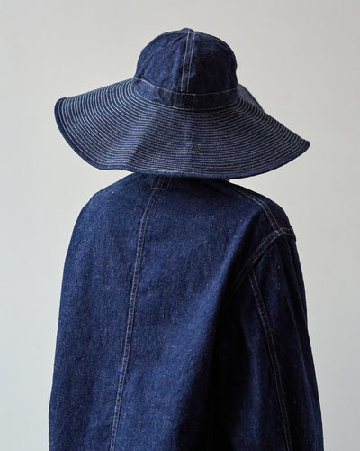 orSlow US Navy Wide Brim Hat, Denim One Wash