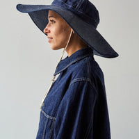 orSlow US Navy Wide Brim Hat, Denim One Wash