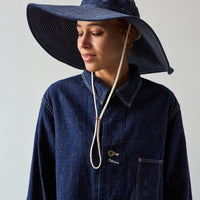 orSlow US Navy Wide Brim Hat, Denim One Wash