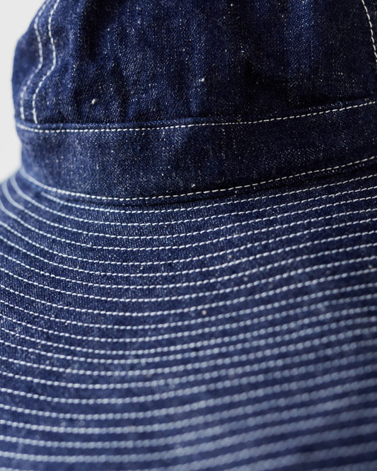 orSlow US Navy Wide Brim Hat, Denim One Wash