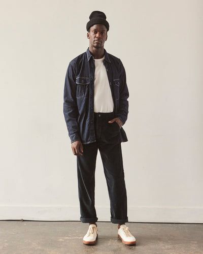 orSlow Unisex Corduroy French Work Pant, Navy