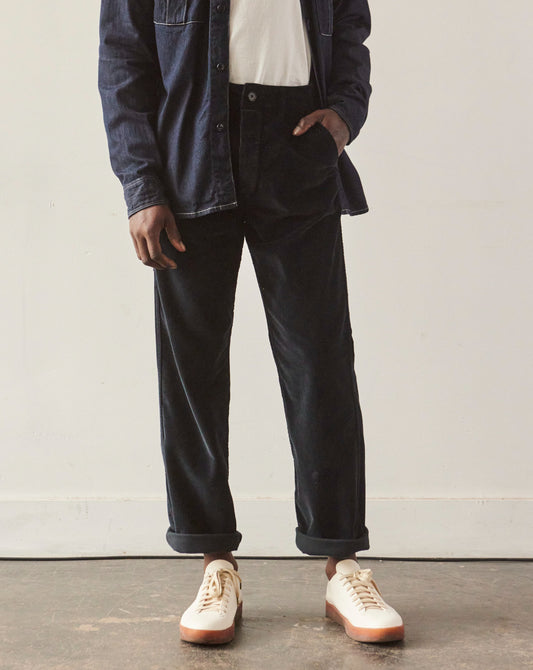 orSlow Unisex Corduroy French Work Pant, Navy