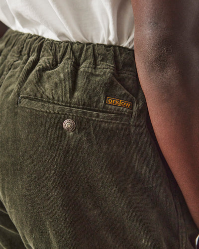 orSlow Unisex Corduroy New Yorker Pant, Army Green