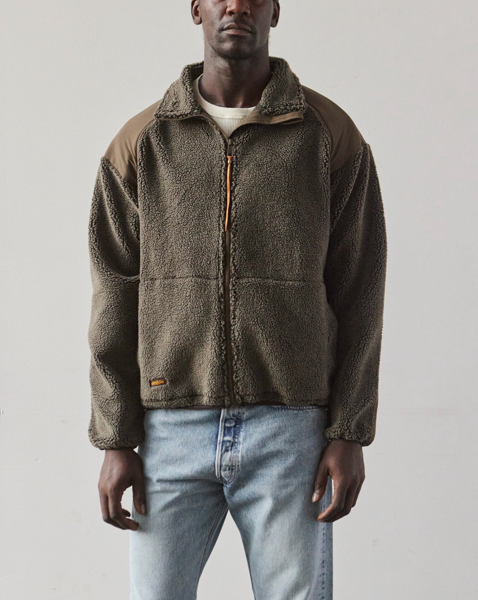 Olive green zip outlet up jacket