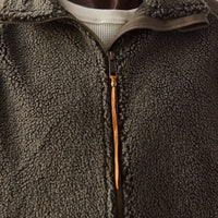 orSlow Unisex Fleece Boa Jacket, Army Green